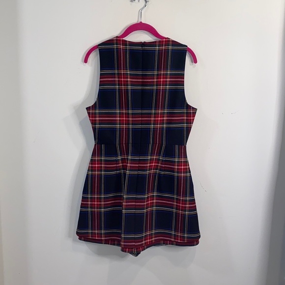 Maje Iris tartan plaid jumpsuit romper dress 38/6 - Picture 6 of 6